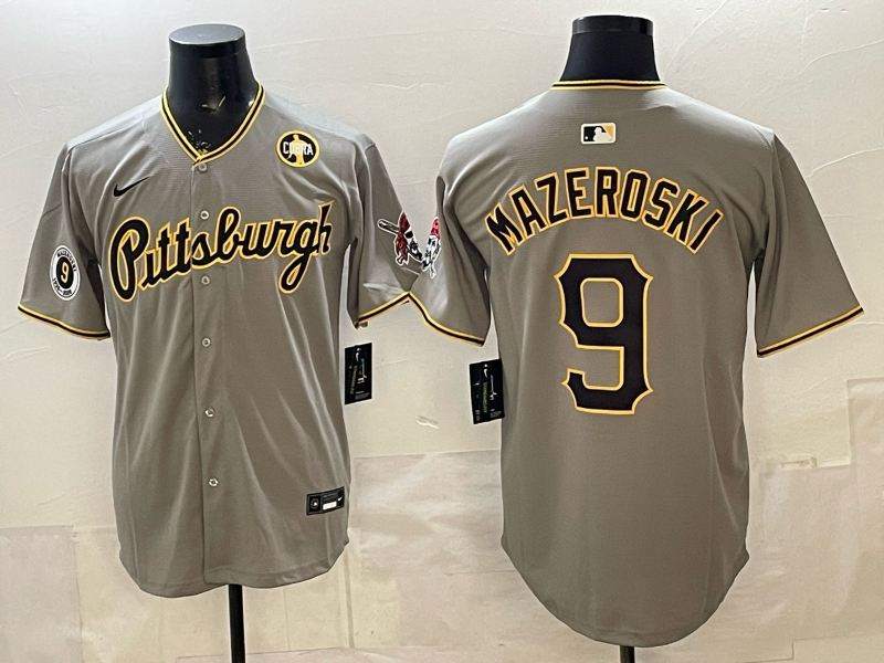 Men Pittsburgh Pirates #9 Mazeroski Grey Game 2026 Nike MLB Jersey 001->pittsburgh pirates->MLB Jersey